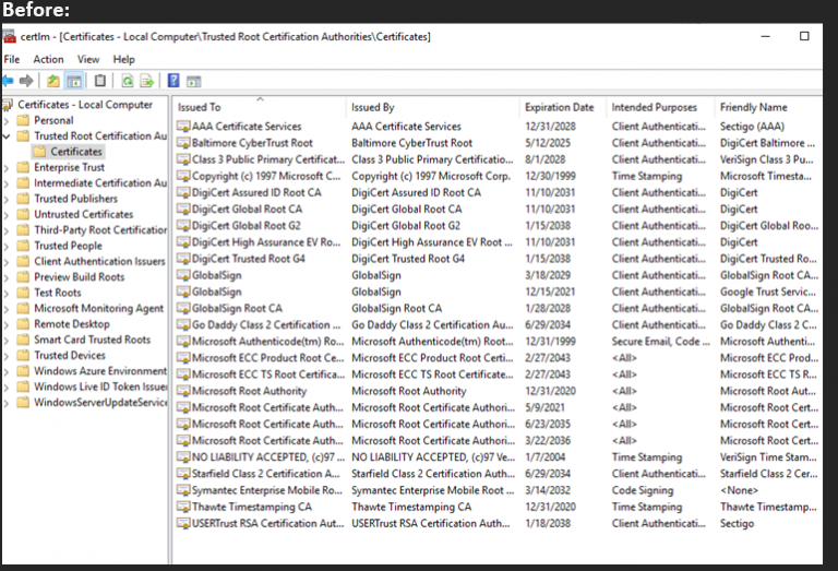 Microsoft Root Store Root Certificates on Windows – Mr. Brooks' Blog